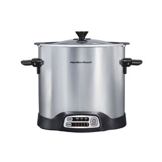 Details for Sear & Cook 10 Quart Stockpot Slow Cooker, Silver (33196MN) Sear & Cook 10 Quart Stockpot Slow Cooker, Silver (33196MN)