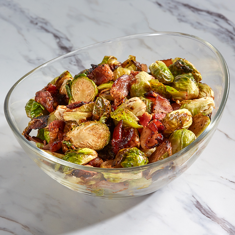Air Fryer Glazed Brussels Sprouts with Bacon Recipe for Air Fryer Glazed Brussels Sprouts with Bacon