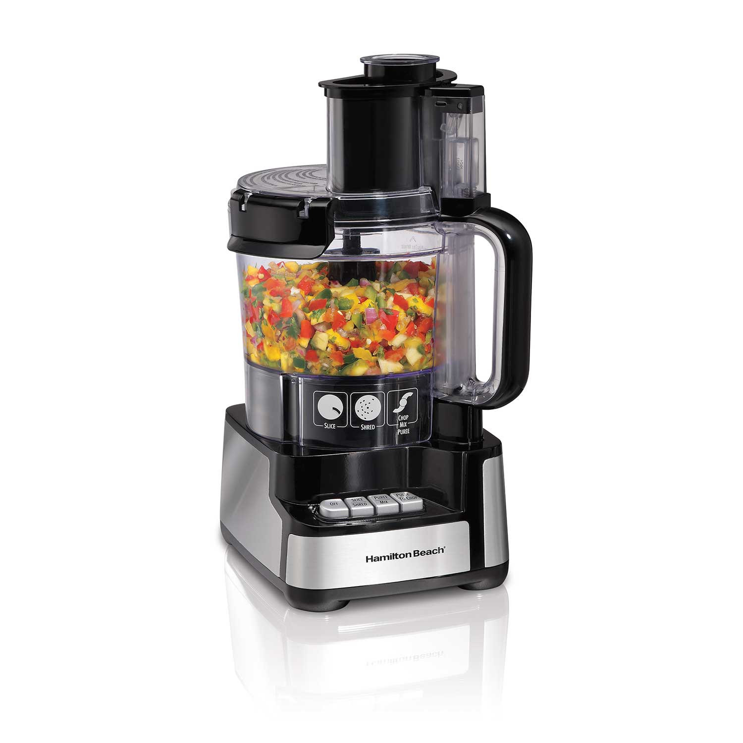12-Cup Stack & Snap™ Food Processor, Black & Stainless (70725AG)