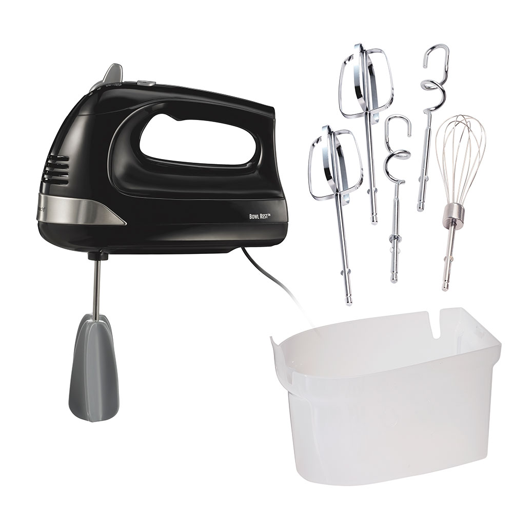 6 Speed Hand Mixer with Snap-On Case, Black (62639C)