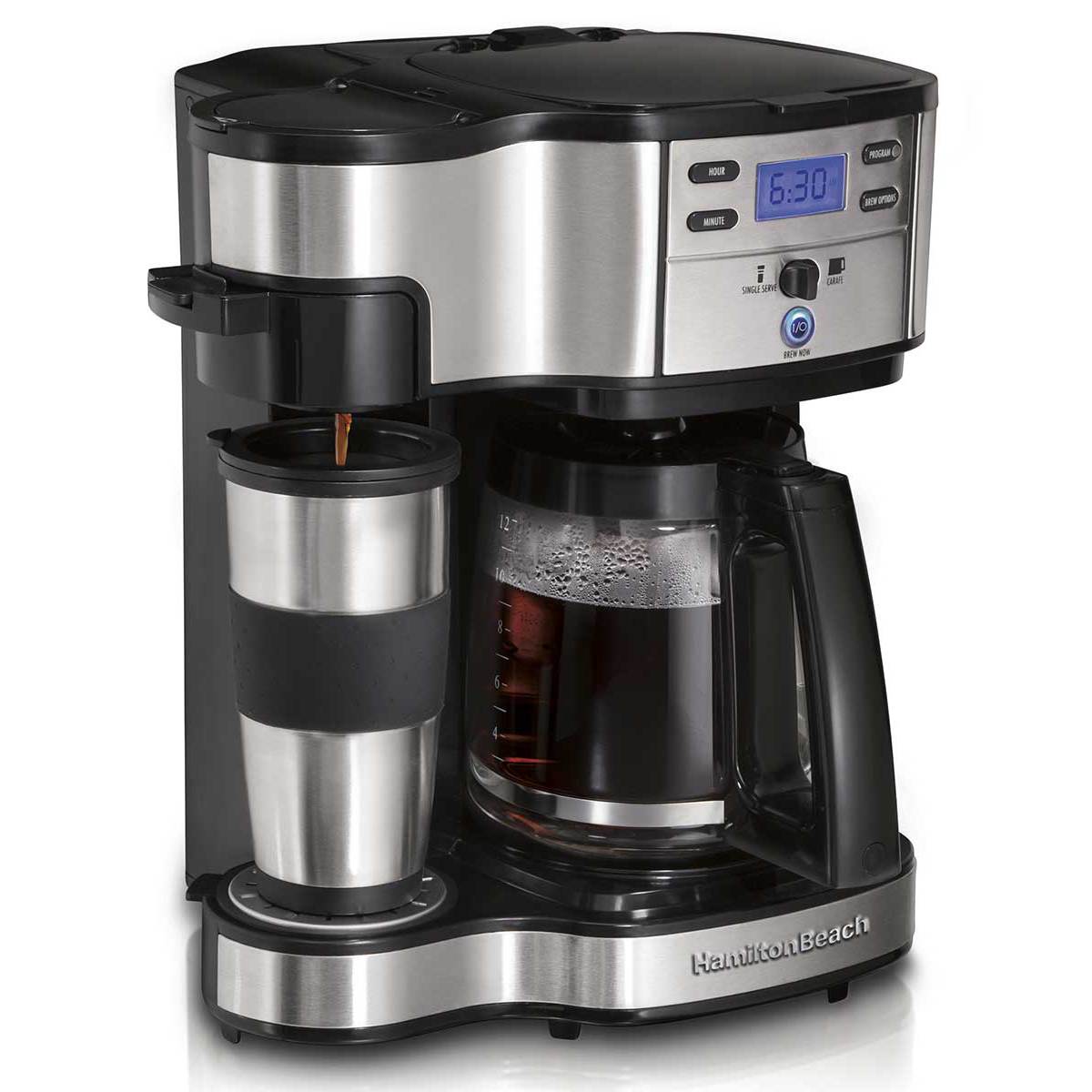 2-Way Coffee Maker, Single-Serve &12 Cup Carafe, Stainless (49980R)
