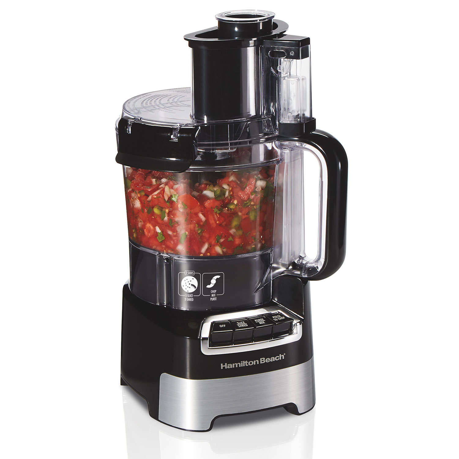 10-Cup Stack & Snap™ Food Processor with Big Mouth®, Black & Stainless (70723G)
