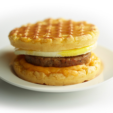 Sausage, Egg and Cheese Waffle Sandwich Recipe for Sausage, Egg and Cheese Waffle Sandwich