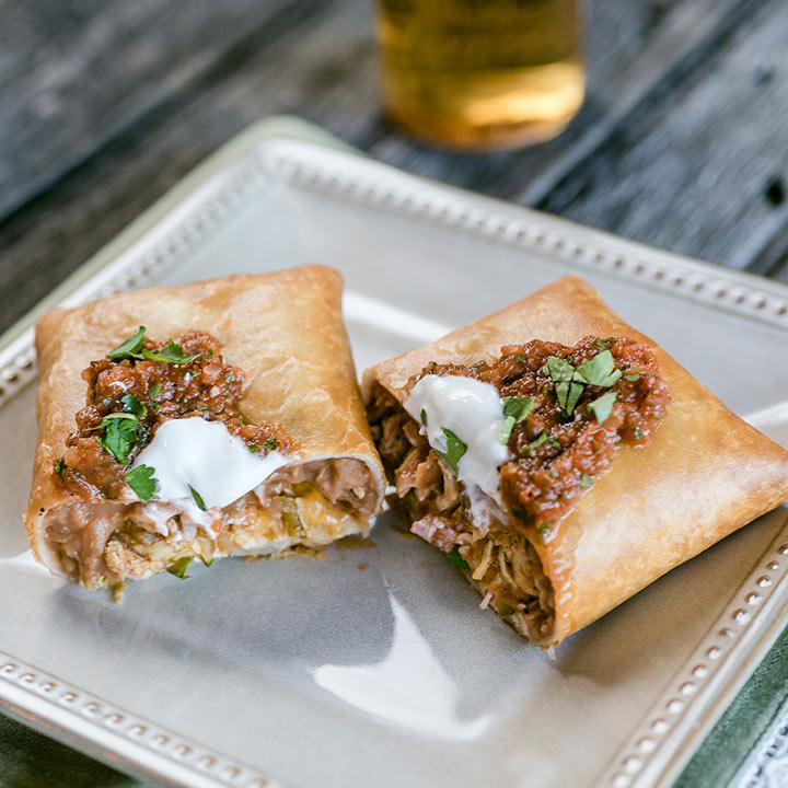 Chicken Chimichangas with Ranchero Sauce Recipe for Chicken Chimichangas with Ranchero Sauce
