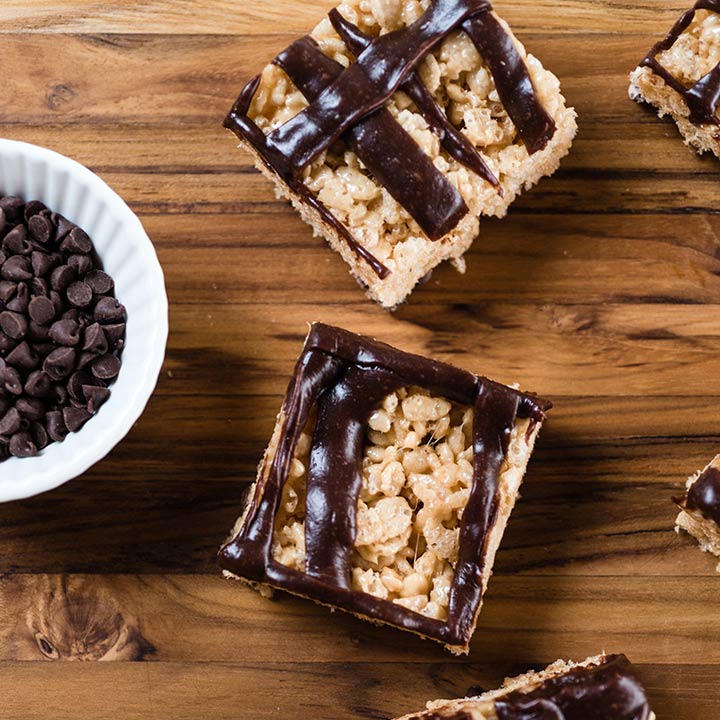 Peanut Butter and Chocolate Rice Treats Recipe for Peanut Butter and Chocolate Rice Treats