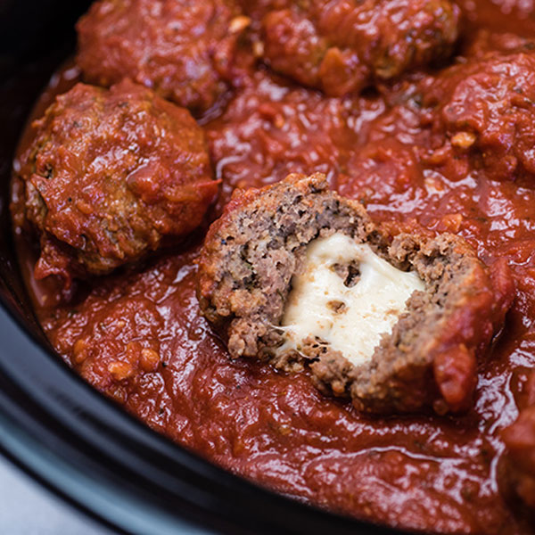 Slow Cooker Cheese Stuffed Meatballs Recipe for Slow Cooker Cheese Stuffed Meatballs