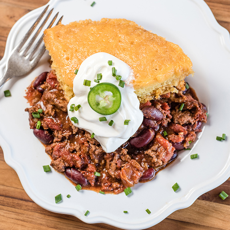 Slow Cooker Chili and Cornbread Casserole Recipe for Slow Cooker Chili and Cornbread Casserole