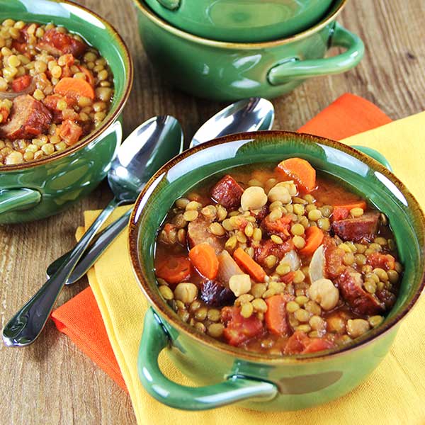 Slow Cooker Chicken Chorizo, Lentil & Bean Soup Recipe for Slow Cooker Chicken Chorizo, Lentil & Bean Soup