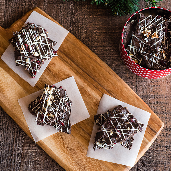 Cranberry & Almond Salted Chocolate Bark Recipe for Cranberry & Almond Salted Chocolate Bark