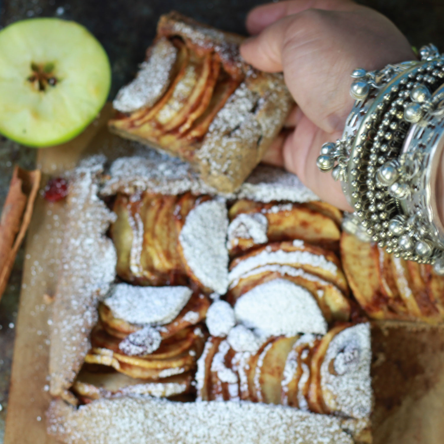 Eggless Buckwheat Apple Pie Galette Recipe for Eggless Buckwheat Apple Pie Galette