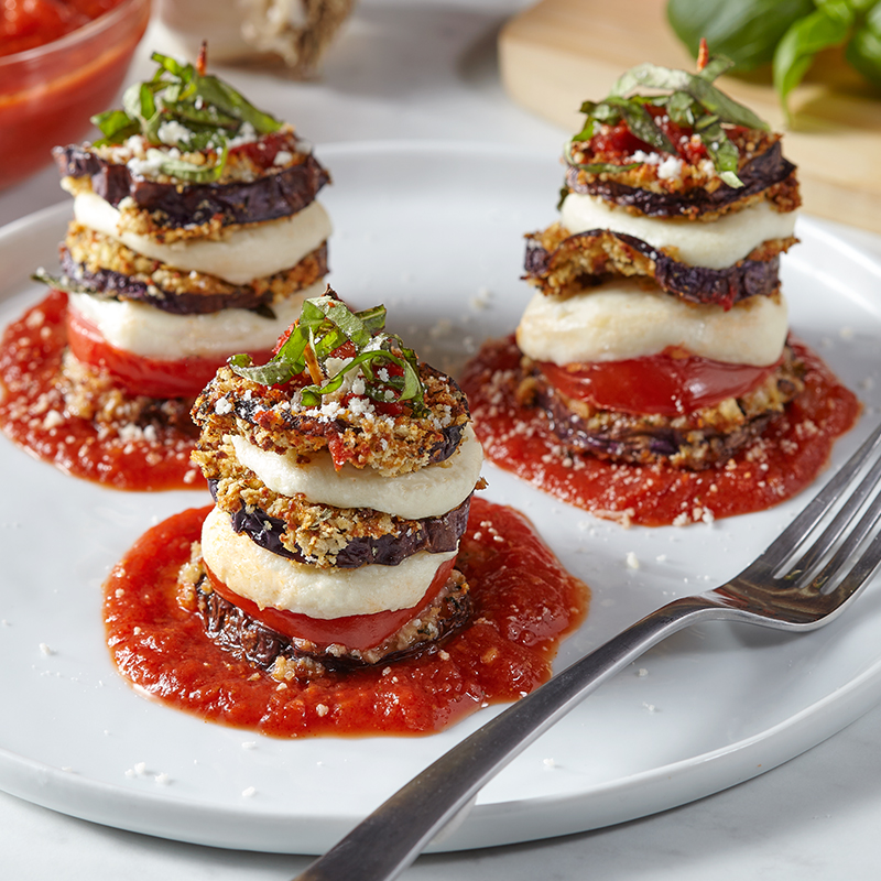 Air Fryer Eggplant Parmesan Stacks Recipe for Air Fryer Eggplant Parmesan Stacks