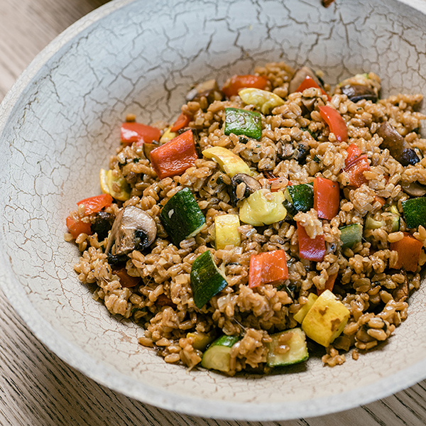 Farro Risotto with Roasted Vegetables Recipe for Farro Risotto with Roasted Vegetables