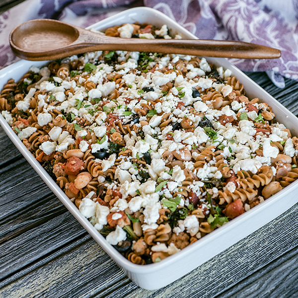 Mediterranean Ground Turkey and Whole Wheat Pasta Bake Recipe for Mediterranean Ground Turkey and Whole Wheat Pasta Bake