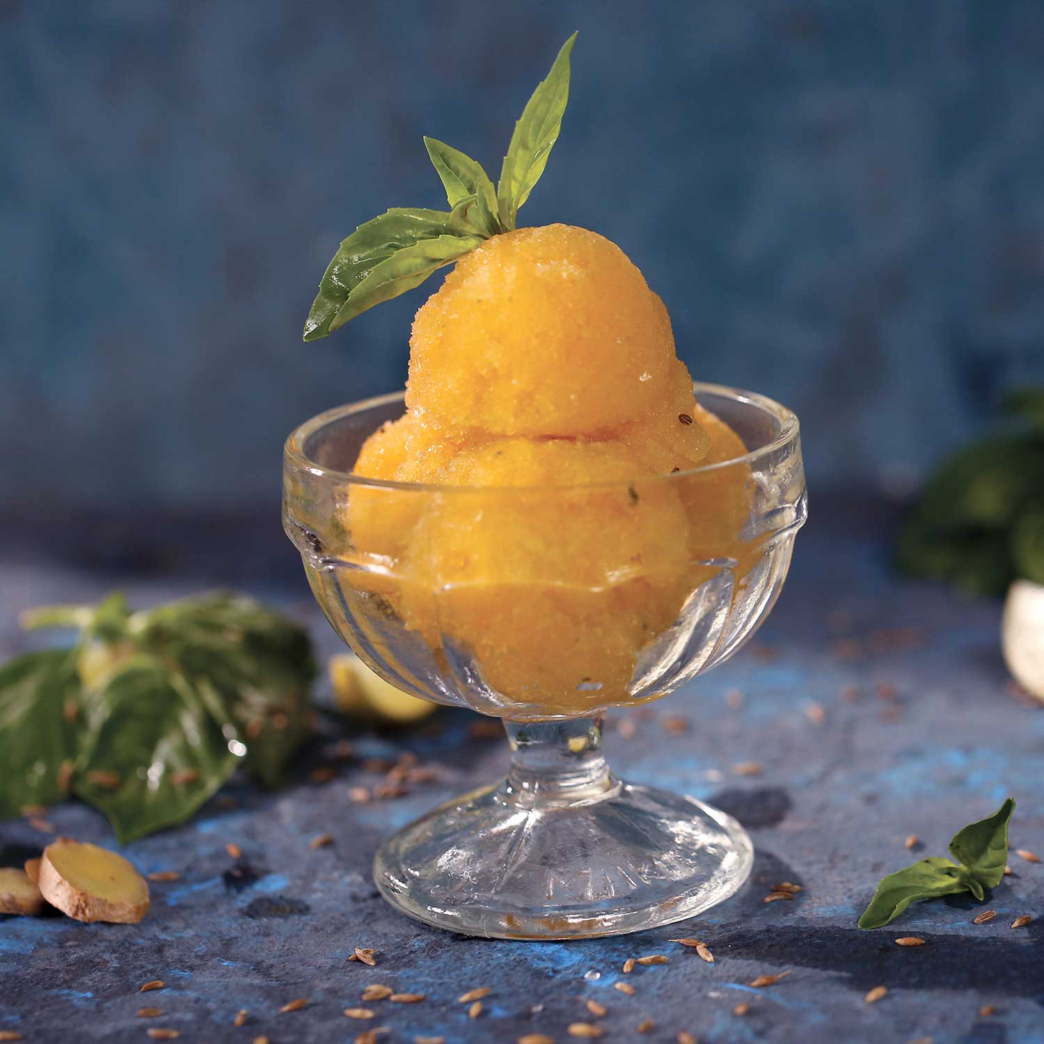 Mango Ginger Basil Granita Recipe for Mango Ginger Basil Granita