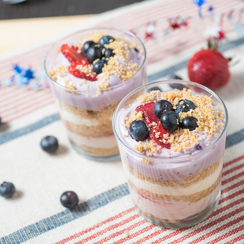 No Bake Cheesecake Red, White and Blue Dessert Recipe for No Bake Cheesecake Red, White and Blue Dessert