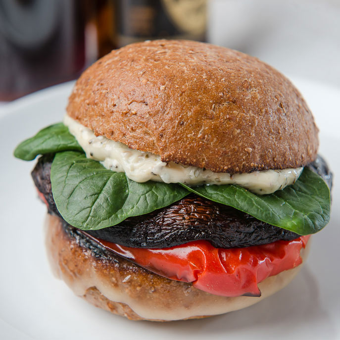 Grilled Portobello and Peppers Sandwich Recipe for Grilled Portobello and Peppers Sandwich
