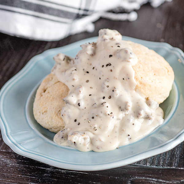 Sausage Gravy with Homemade Biscuits Recipe for Sausage Gravy with Homemade Biscuits