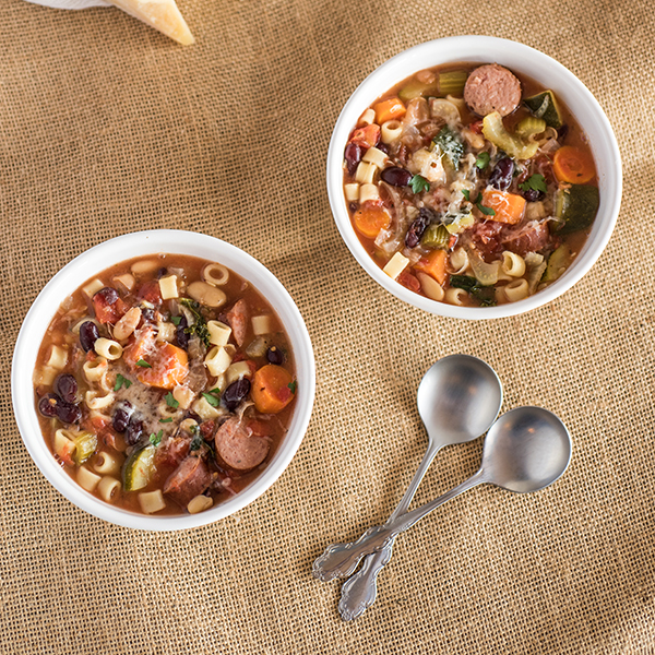 Slow Cooker Minestrone with Kale & Kielbasa Recipe for Slow Cooker Minestrone with Kale & Kielbasa