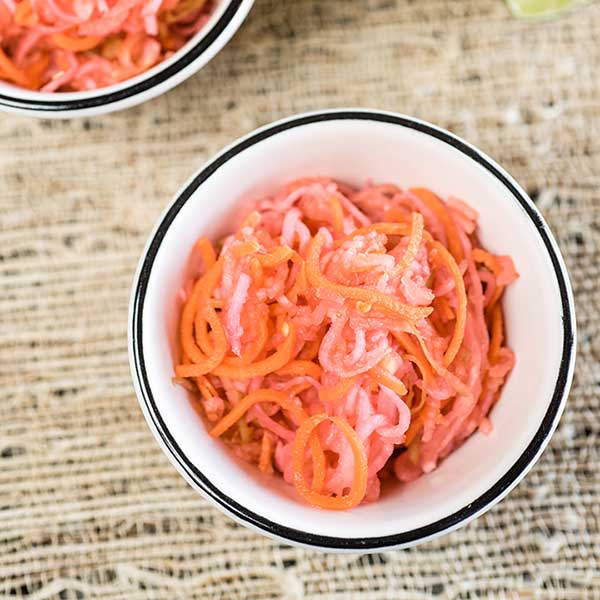 Spiralizer Pickled Radish and Carrot Salad Recipe for Spiralizer Pickled Radish and Carrot Salad
