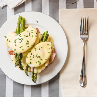 Related recipe - Eggs Benedict with Ham and Roasted Asparagus