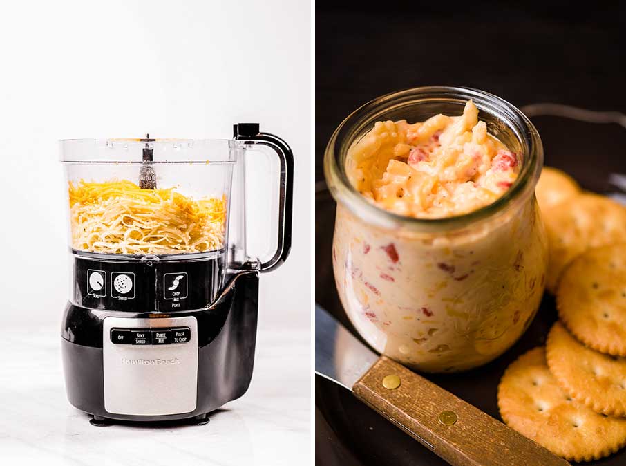 food processor with pimento cheese