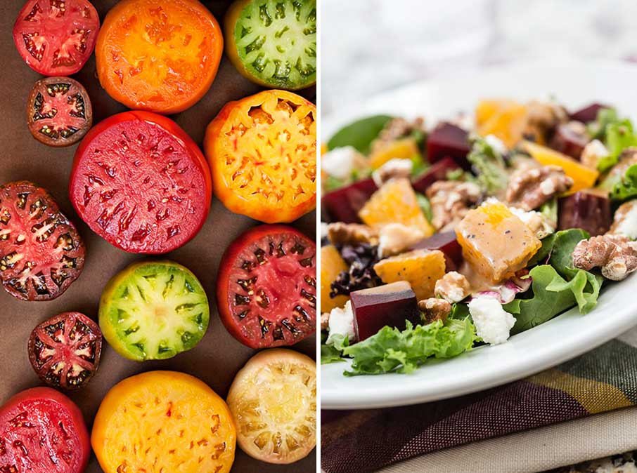 diced tomatoes and a chopped salad