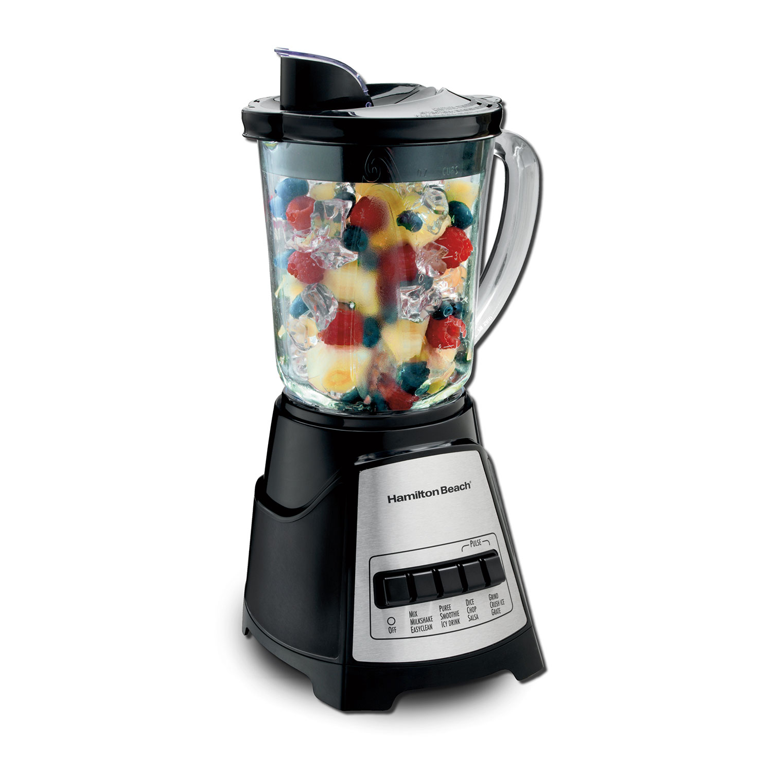 Power Elite® Multi-Function Blender with Mess-free 40oz Glass Jar, 700W Black & Stainless (58148)