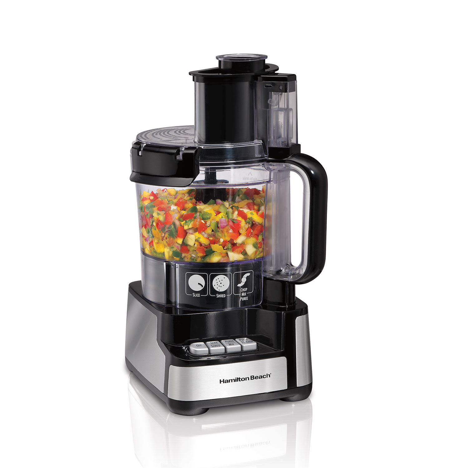 12-Cup Stack & Snap™ Food Processor, Black & Stainless (70725A)