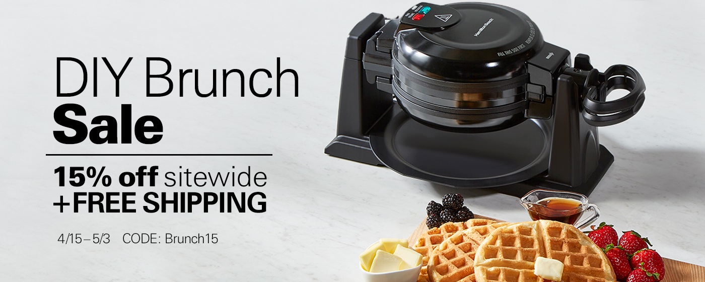 DIY Brunch Sale, 15 percent off sitewide plus free shipping, from april 15 ro