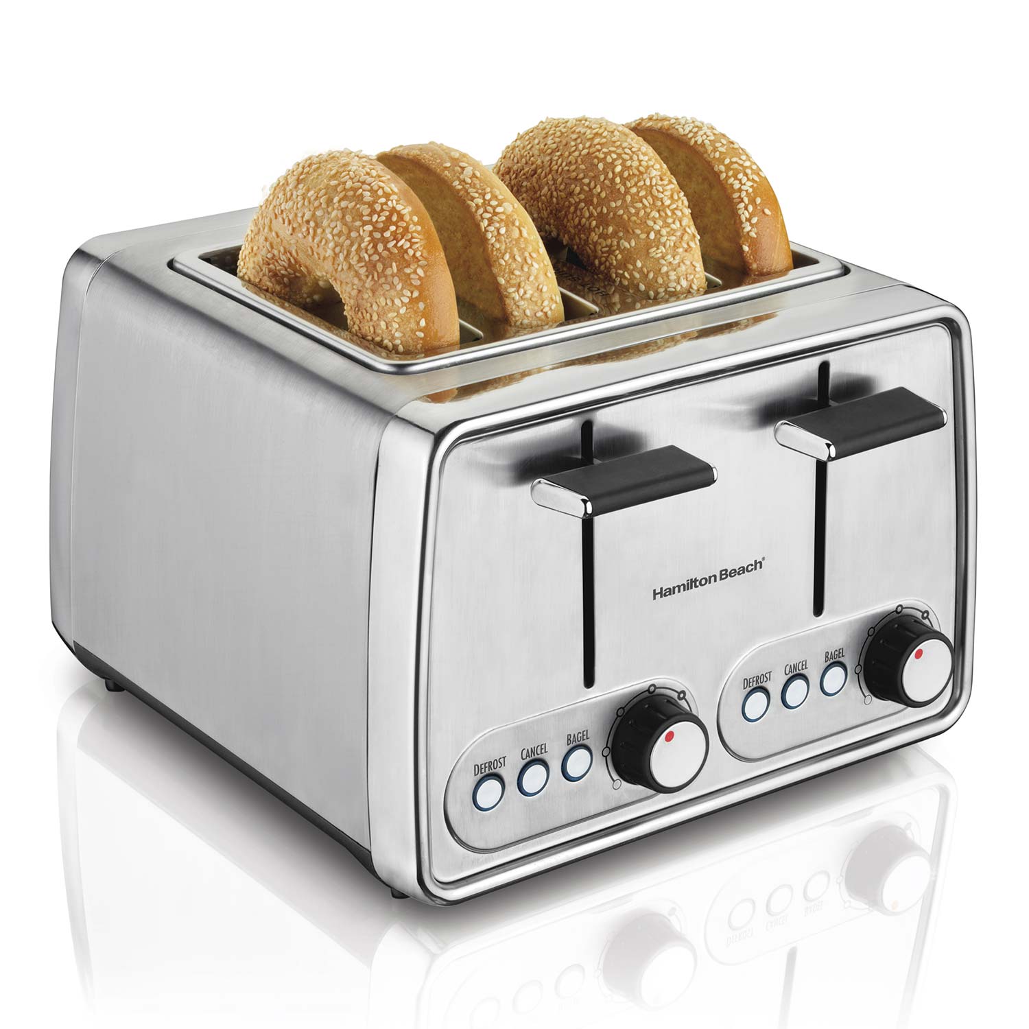 Modern 4 Slice Toaster with Extra-Wide Slots, Chrome (24781)