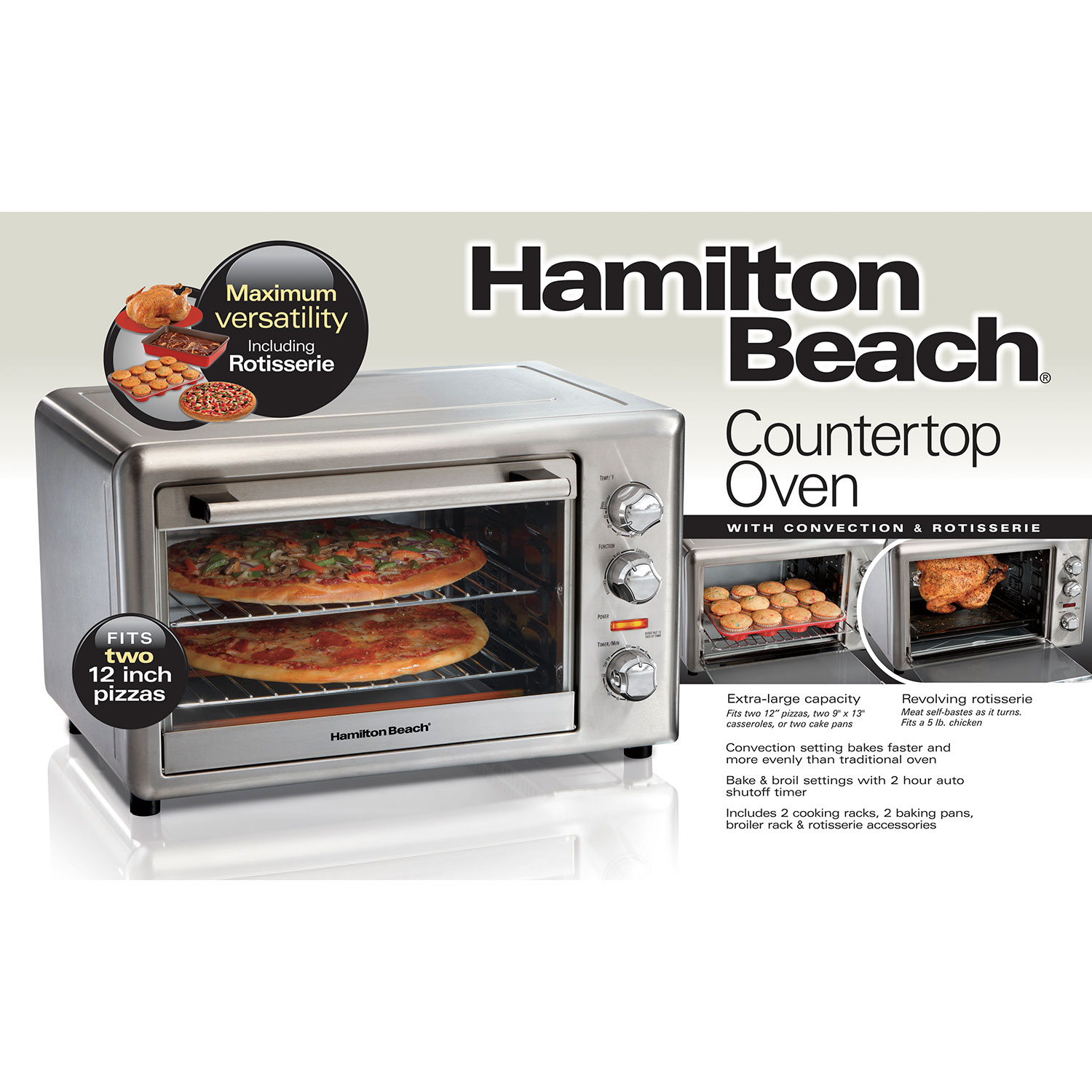 Hamilton Beach Countertop Oven With Convection And Rotisserie