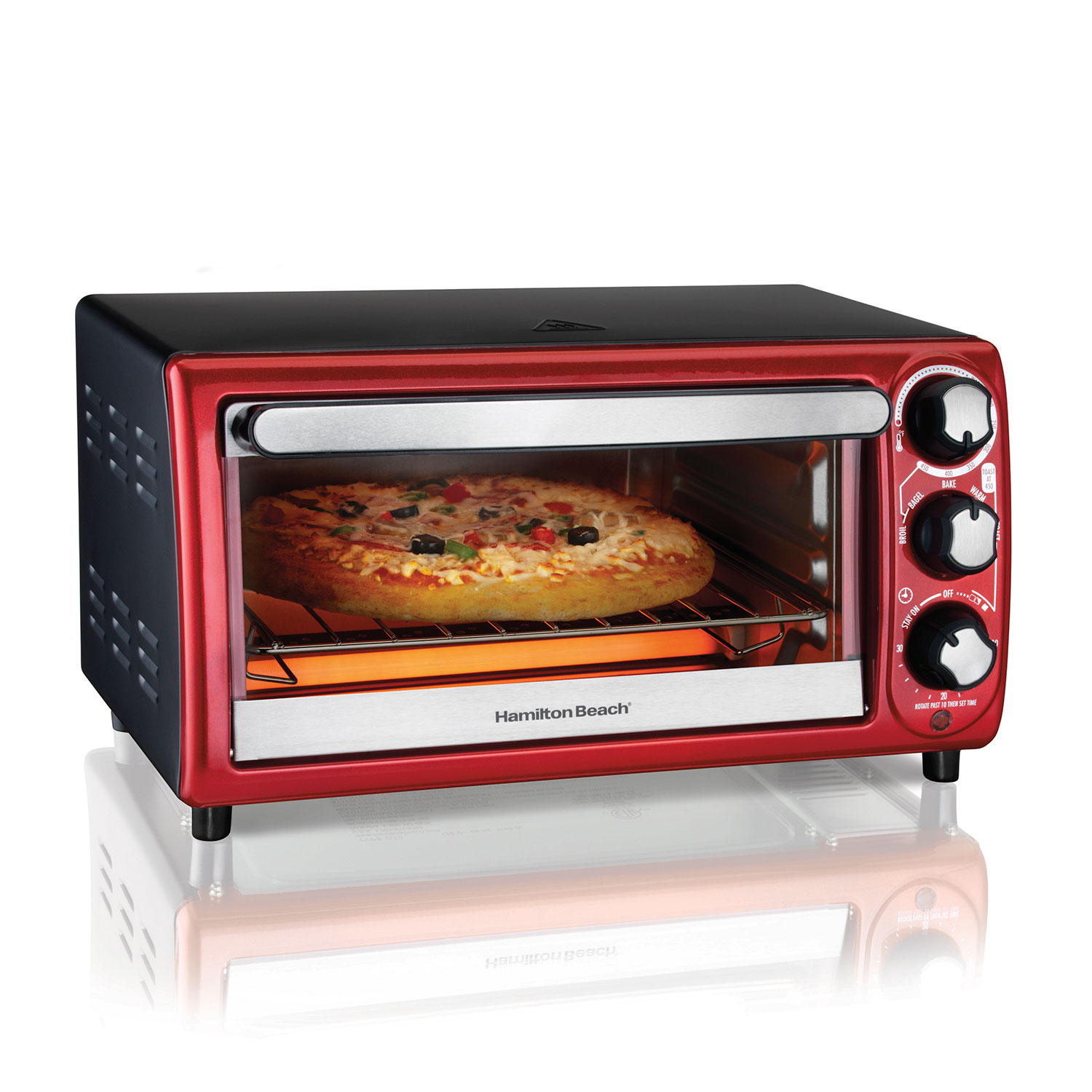 4 Slice Capacity Toaster Oven Red (31146FG)