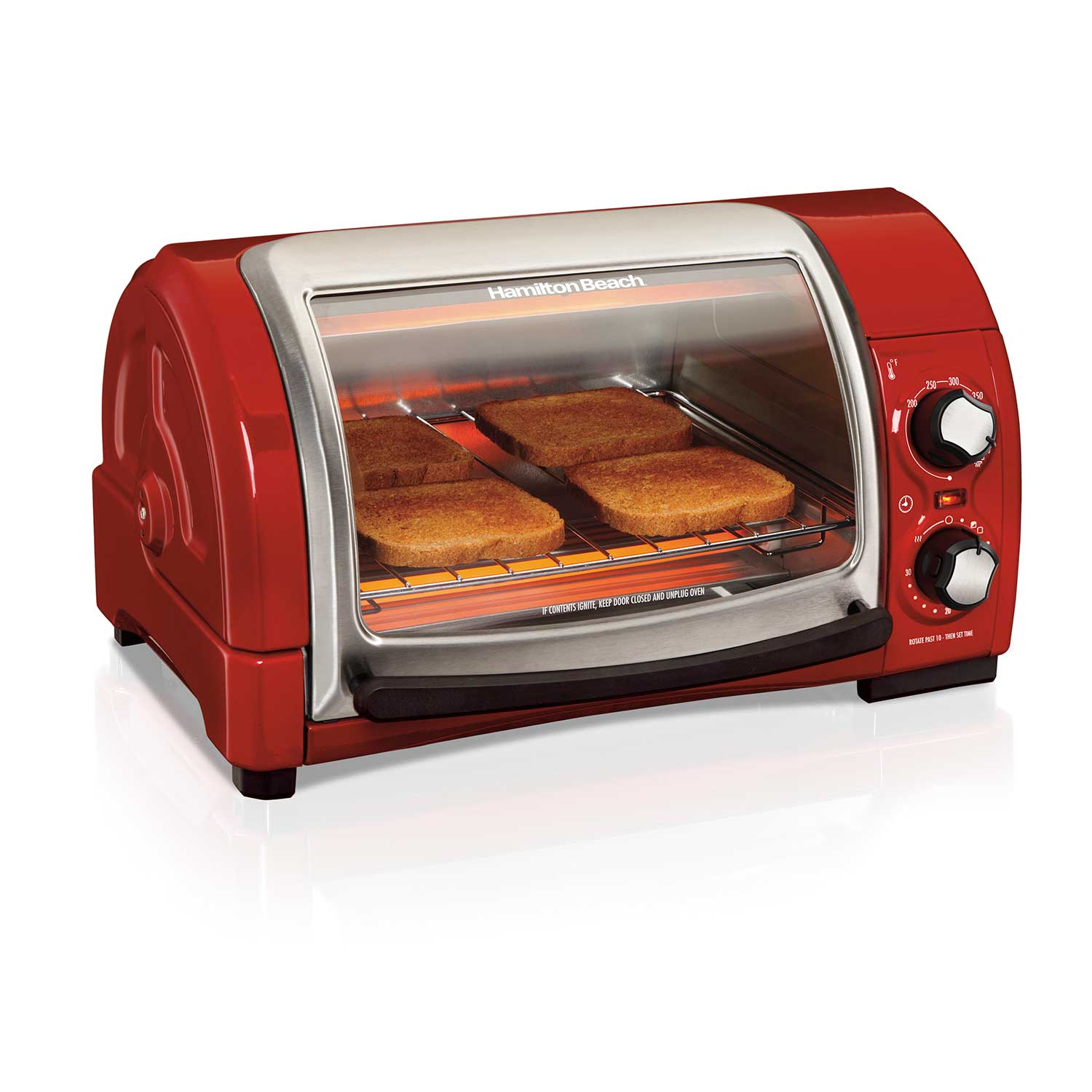 Easy Reach® Toaster Oven with Roll-Top Door, Red (31337D)