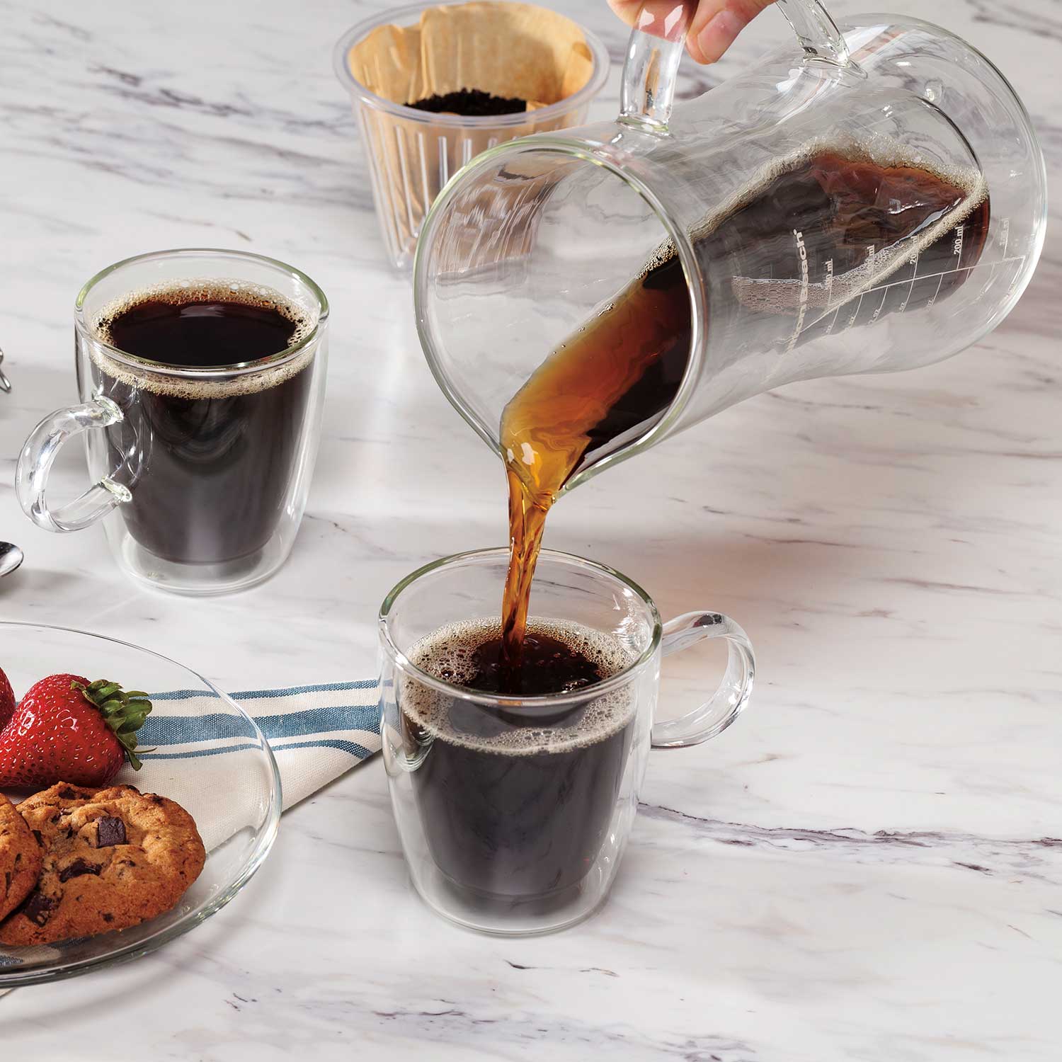 Hamilton Beach Pour Over Coffee Maker, 17 Ounce Glass Carafe 40406