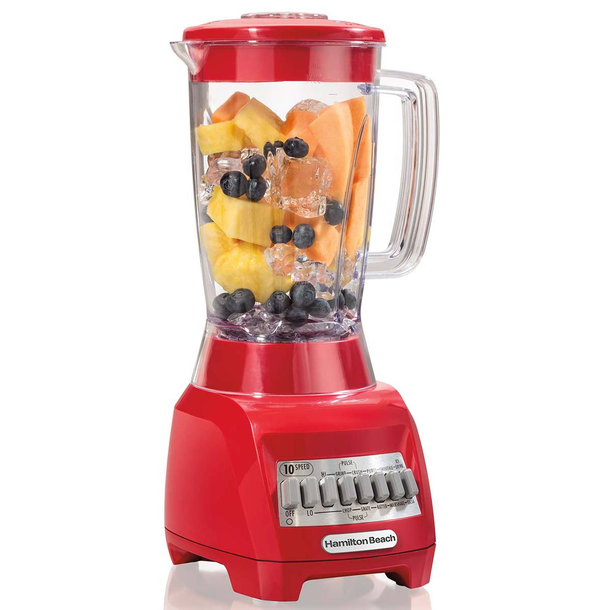 10 Speed Blender with 48oz Plastic Jar, 500W Red (50129)