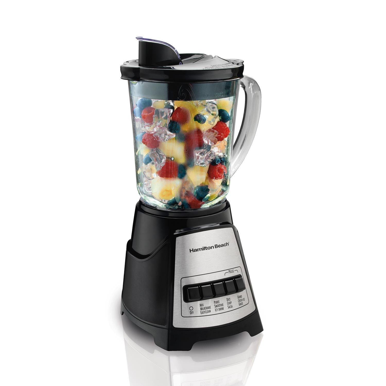 Power Elite® Multi-Function Blender with Mess-free 40oz Glass Jar, 700W Black & Stainless (58148)