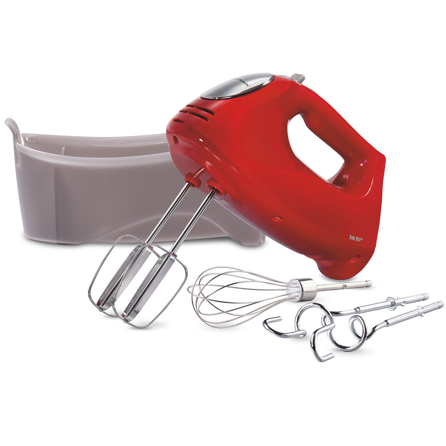 Hand Mixer with Snap-On Case and Dough Hooks (62633G)