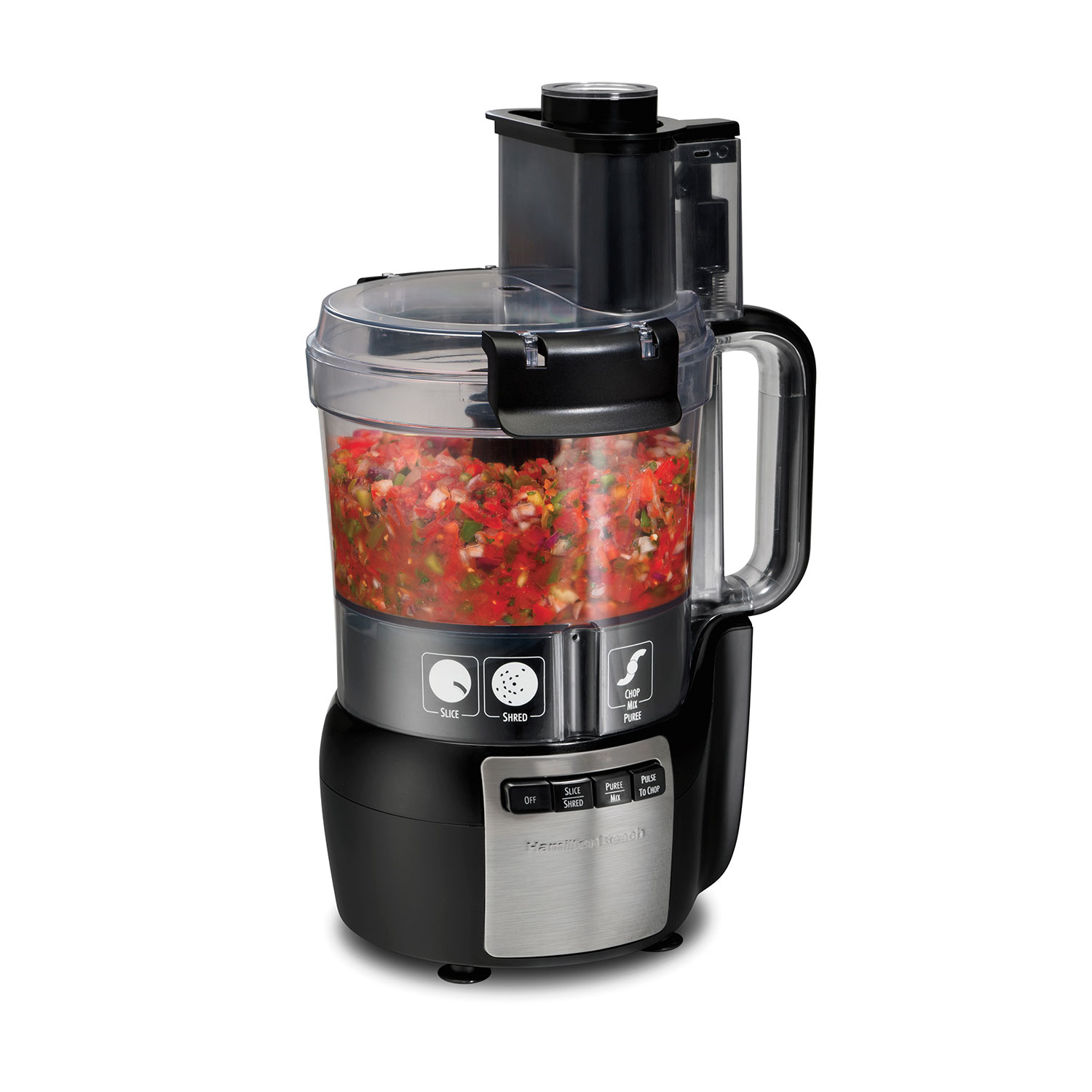10-Cup Stack & Snap™ Food Processor with Big Mouth®, Black & Stainless (70721)