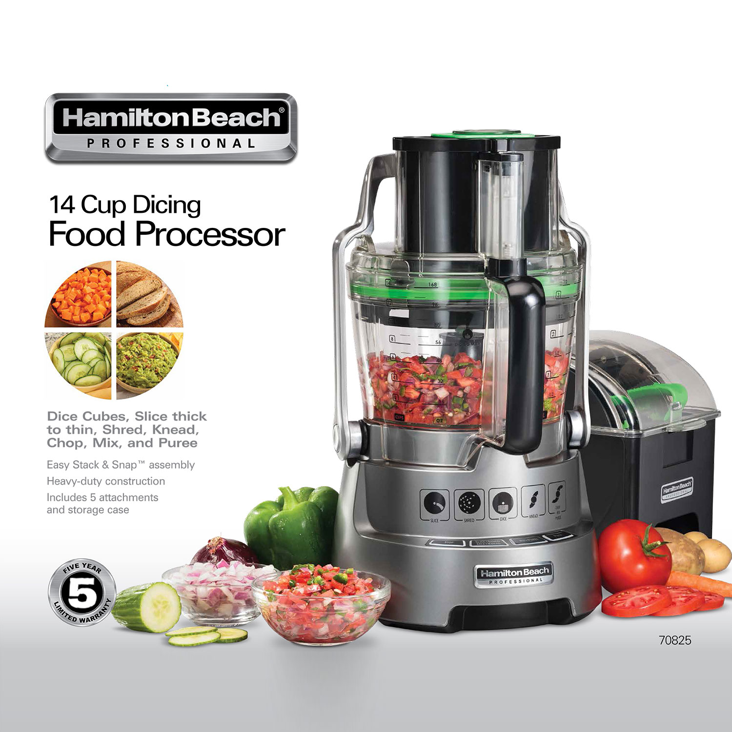 Hamilton Beach 14 Cup Professional Food Processor 14 Cup Hamilton Beach Professional Food Processor With Mouth Dicing Capability