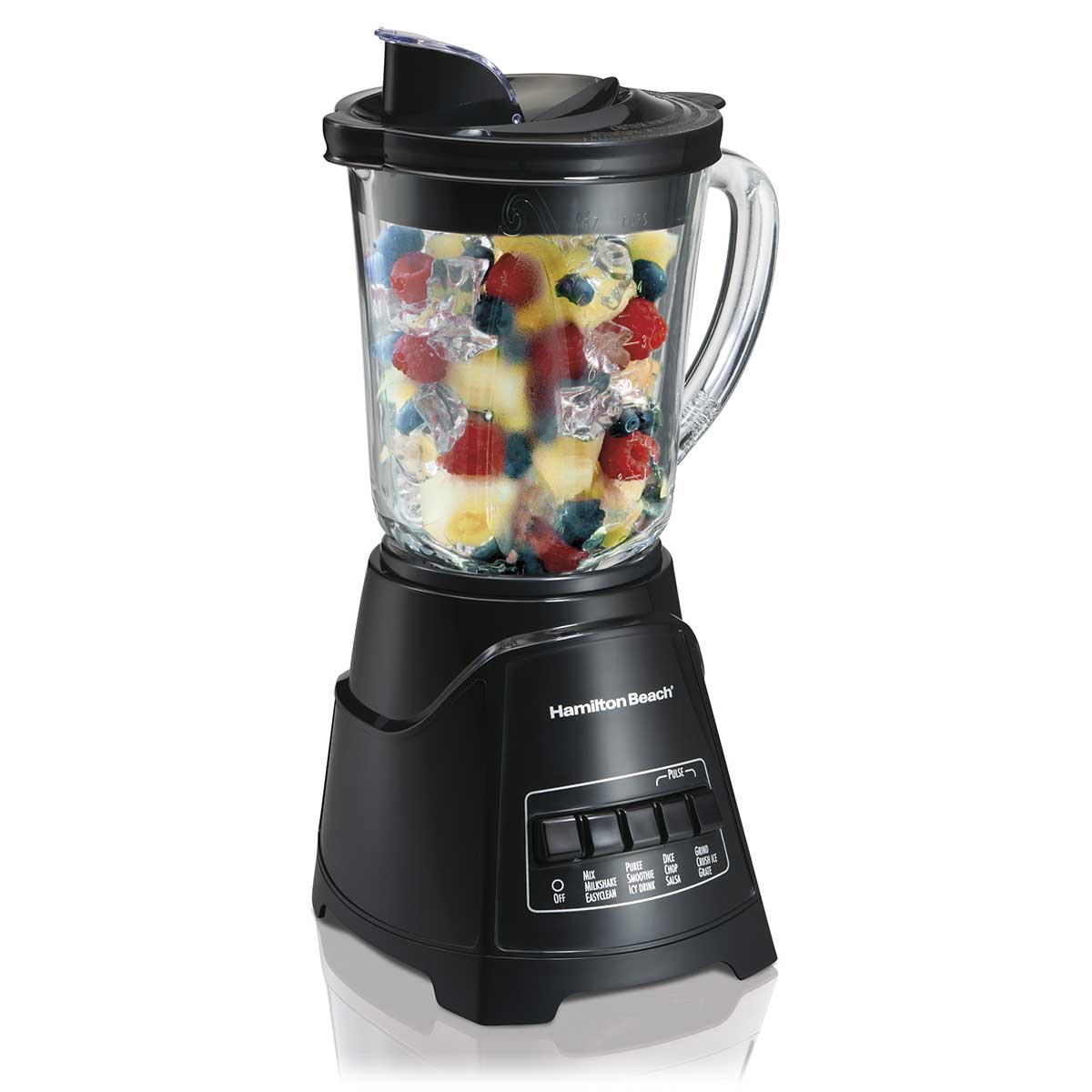 Power Elite Multi-Function Blender with Mess-free 40oz Glass Jar, 700W Black