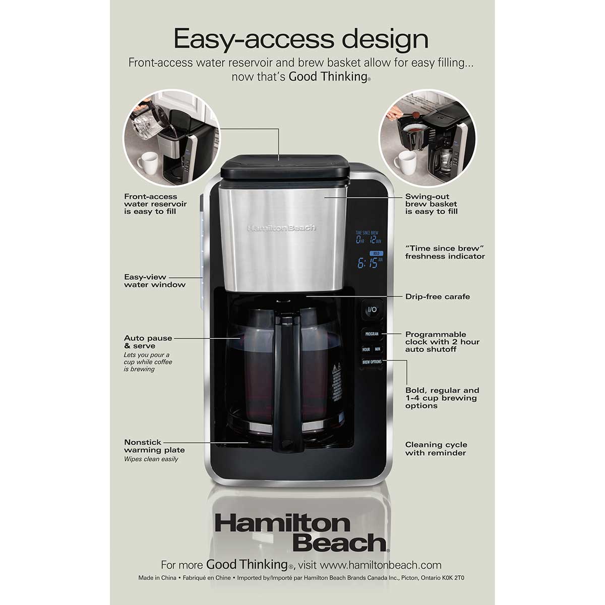 Hamilton Beach 12-Cup Programmable Coffee Maker Easy