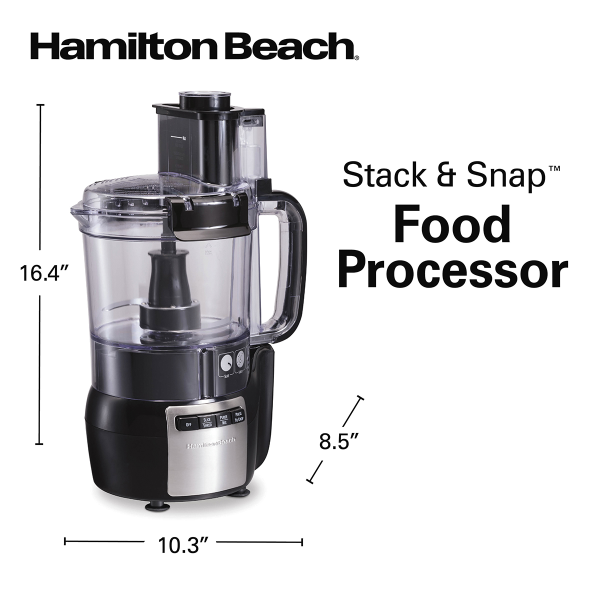 Hamilton Beach 12 Cup Stack & Snap™ Food Processor, Black 70724