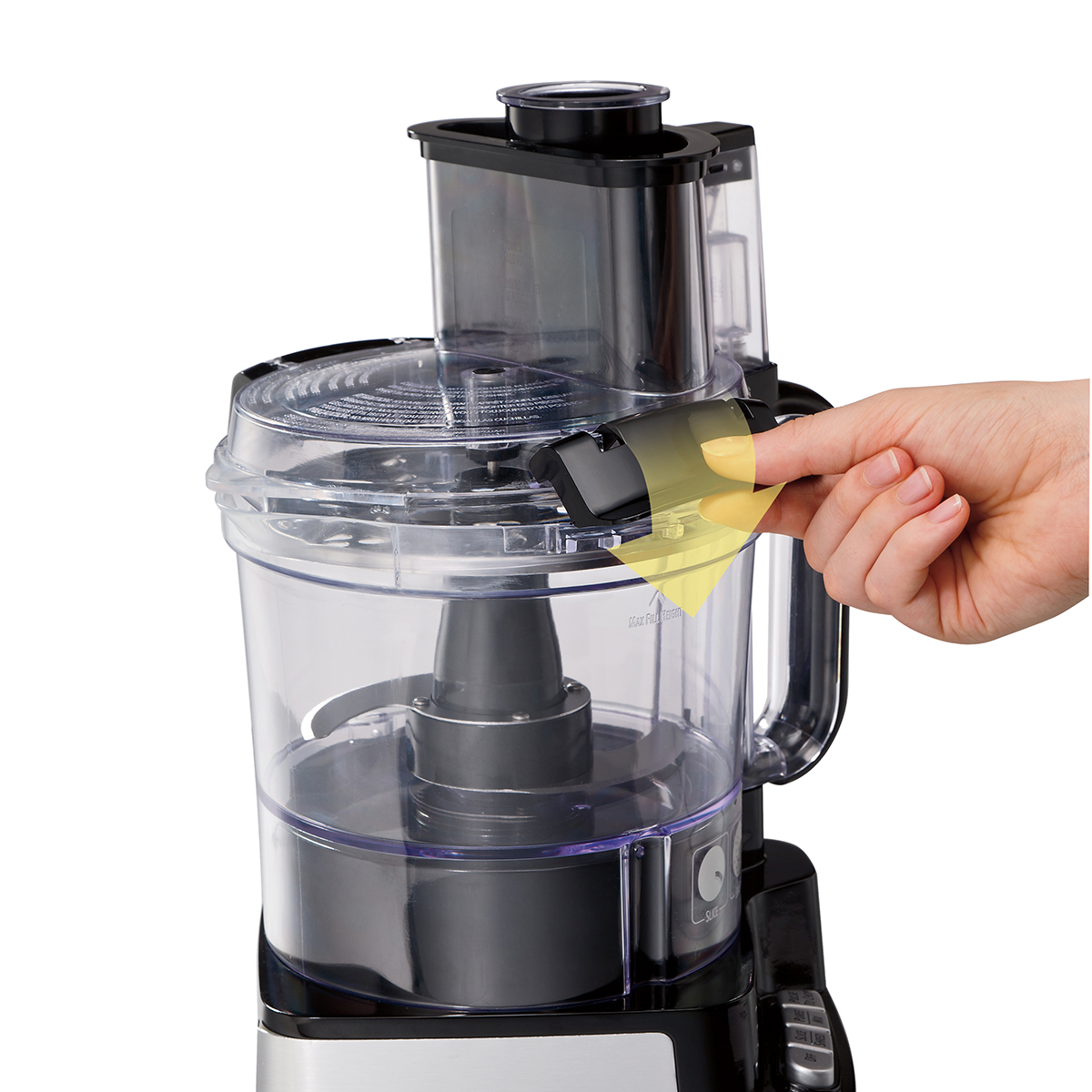 Hamilton Beach 12 Cup Stack & Snap™ Food Processor, Black and Stainless