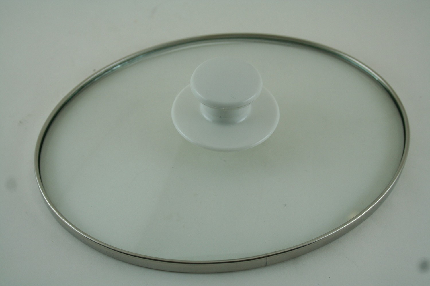 Lid-Oval, Glass w/white handle