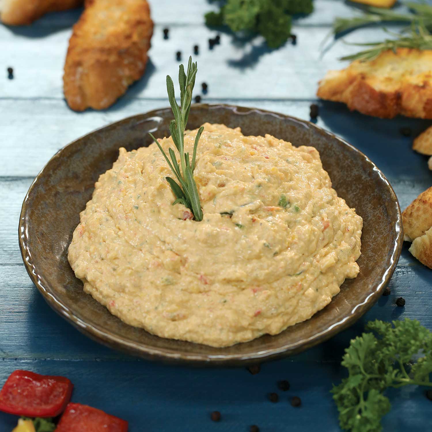 Chicken & Pepper Dip, with Crusty Bread