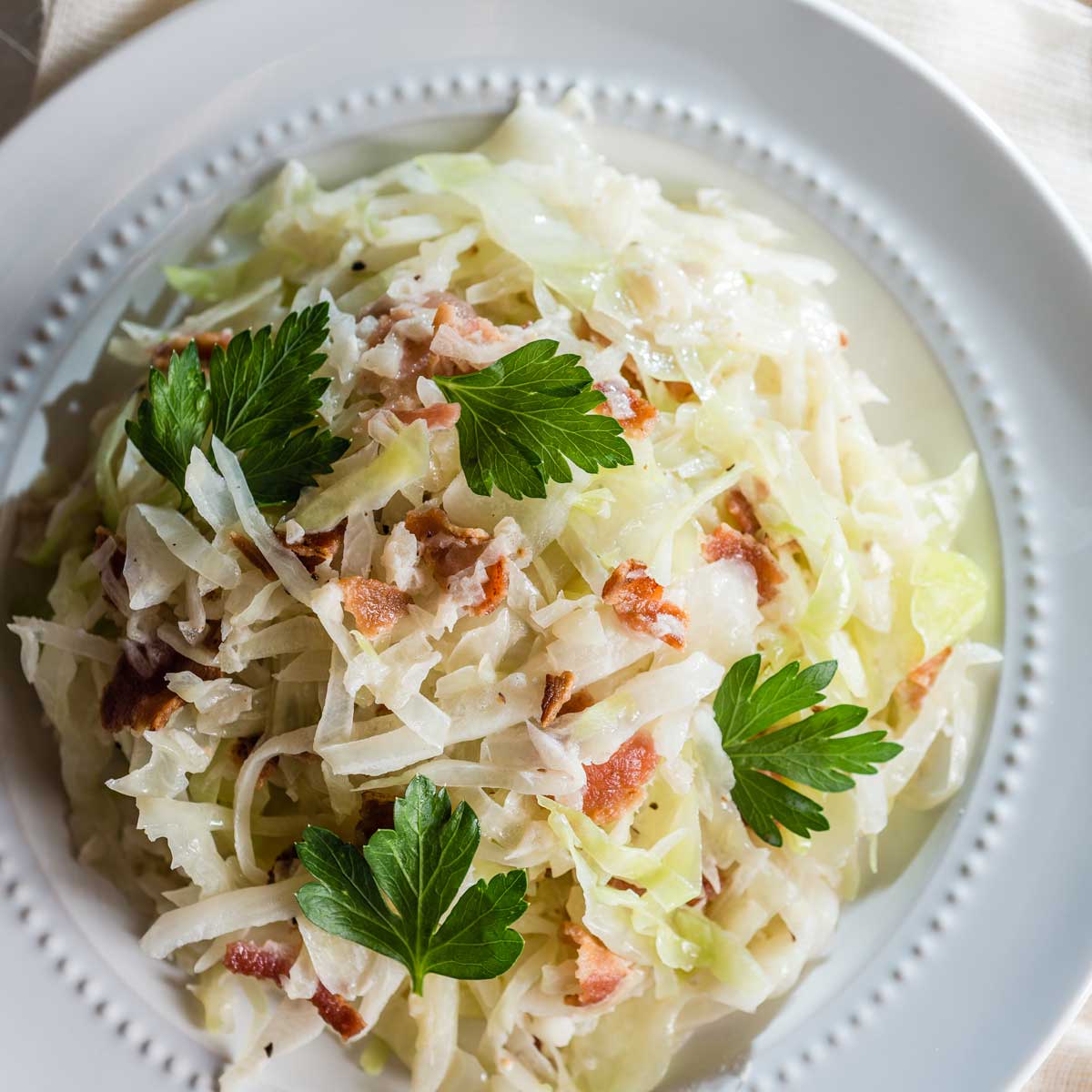 Recipe Creamed Cabbage with Bacon