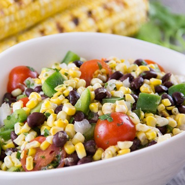 Grilled Corn and Black Bean Salad with Cilantro Lime Dressing