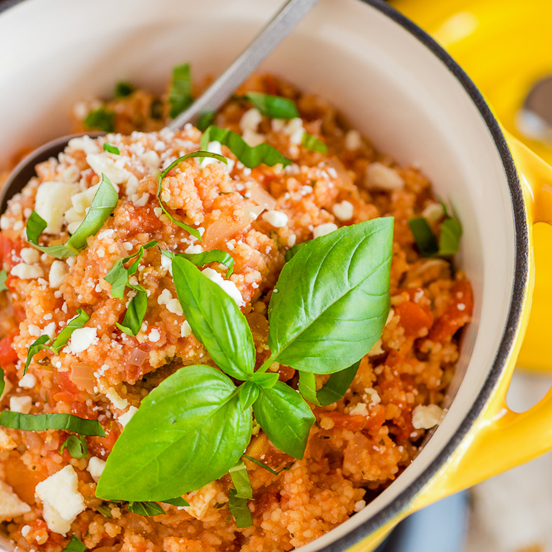 Party Crock Couscous with Tomatoes and Feta