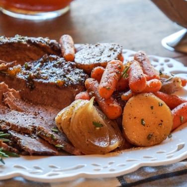 Slow Cooker Rosemary Apricot Brisket