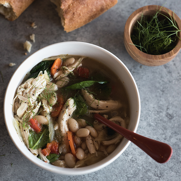 Slow Cooker Chicken and Fennel Bean Soup